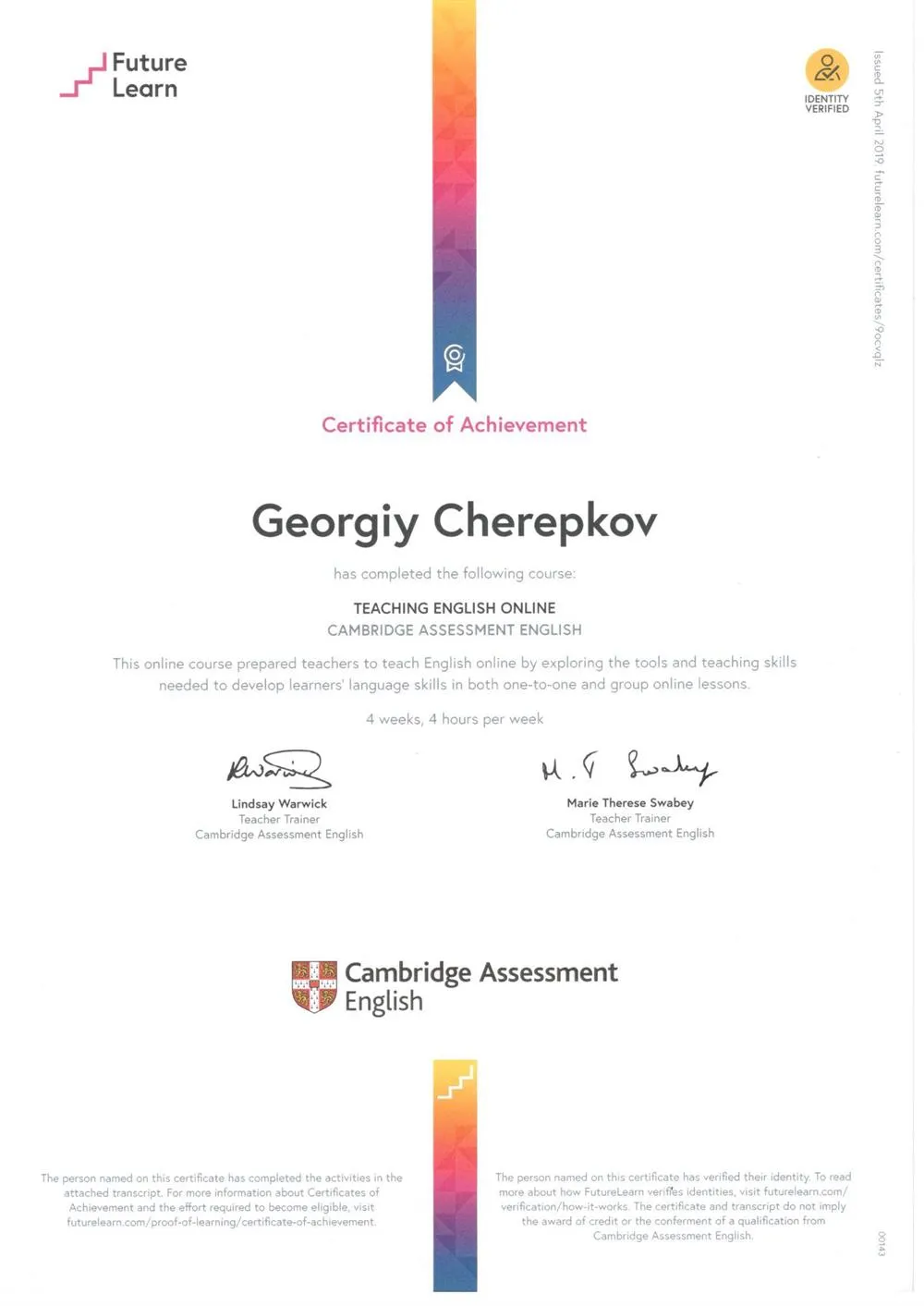 Cambridge Teaching English Online