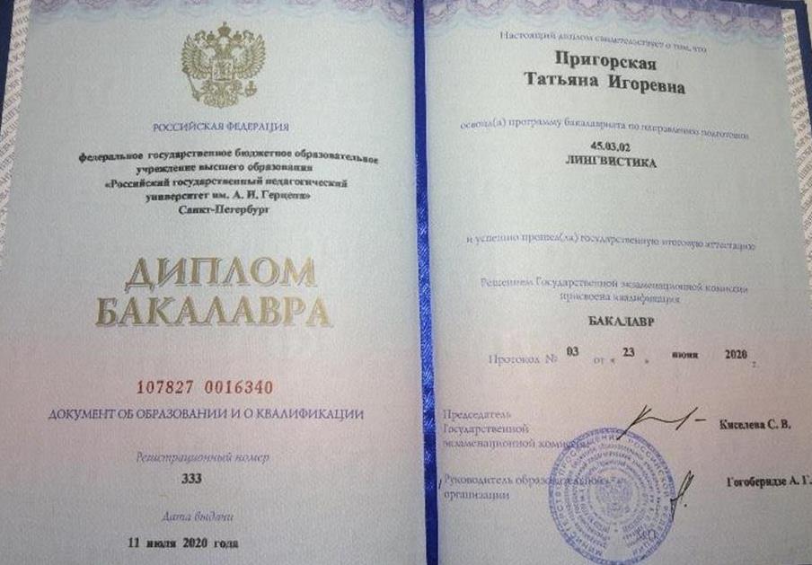Диплом бакалавра лингвистики 