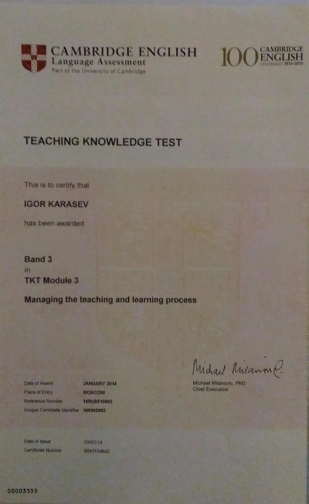 Teaching Knowledge Test  (TKT) Module 3