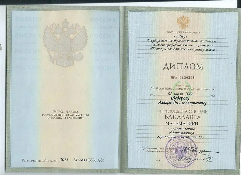 Диплом математика