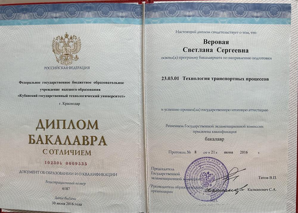 Диплом бакалавра