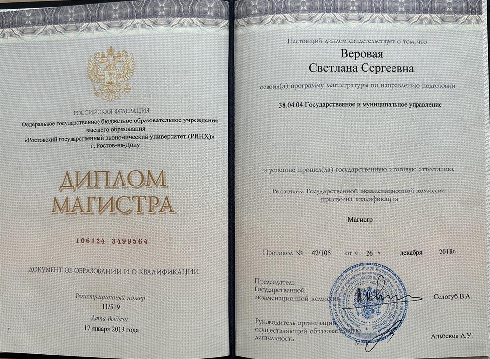 Диплом магистра