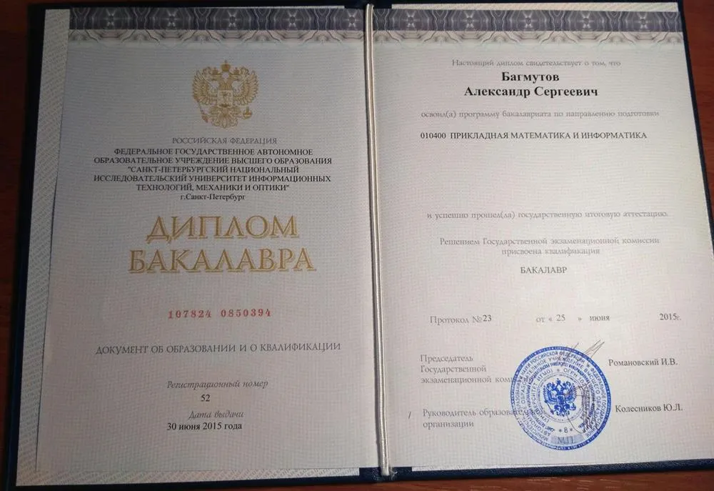 Бакалавр "Прикладной математики и информатики"