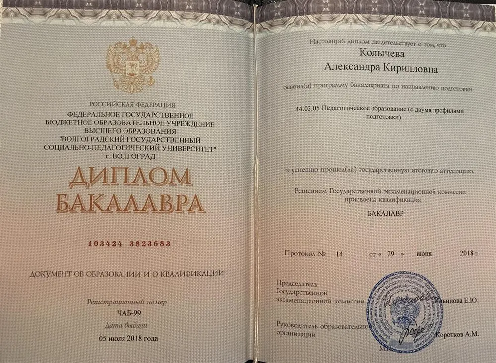 Диплом бакалавра