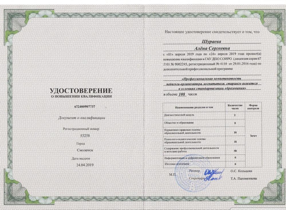 Повышение квалификации 