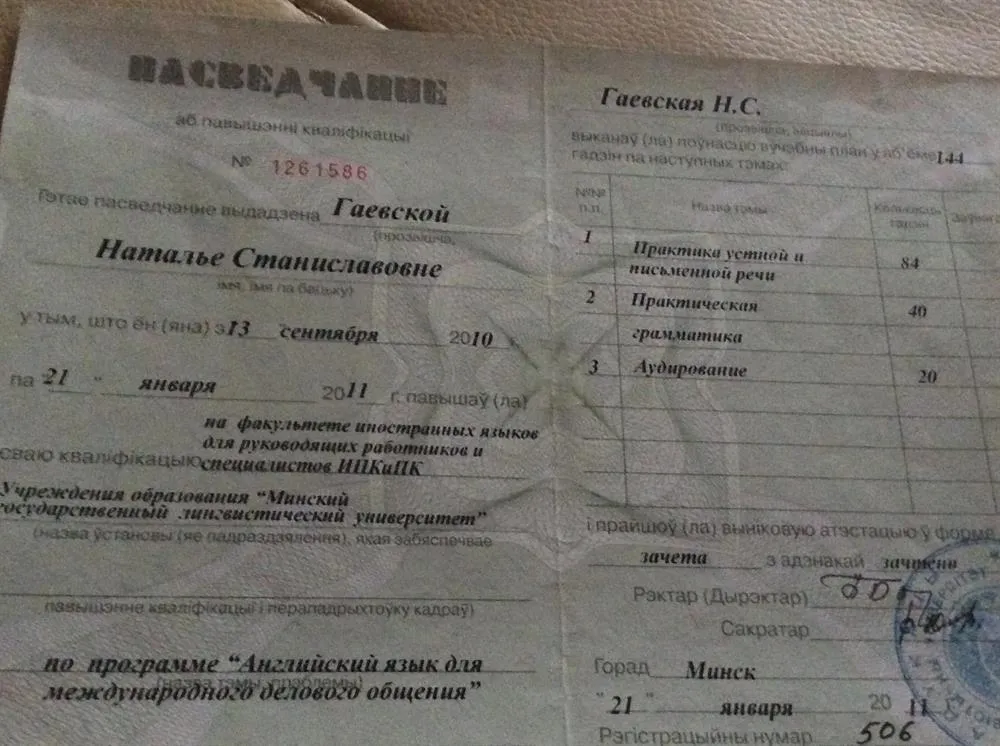 Свидетельство
