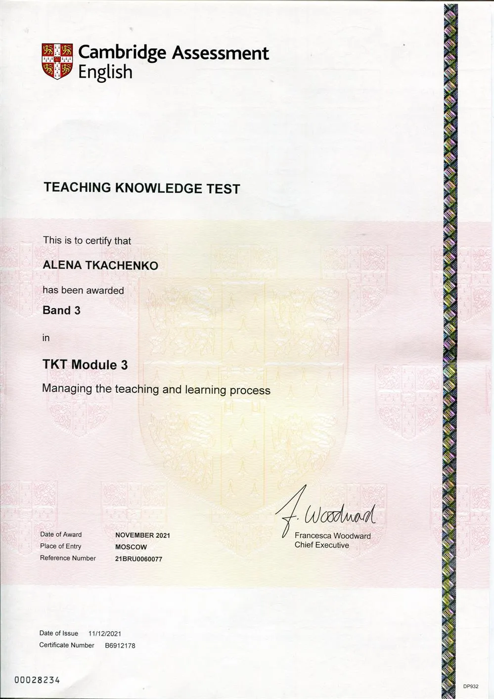 TKT Certificate