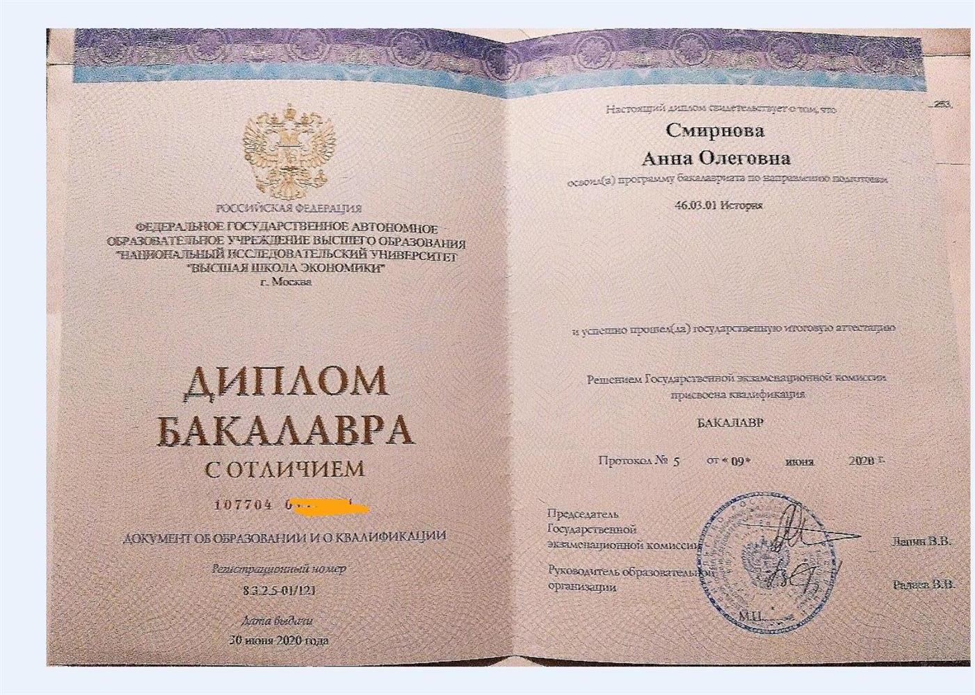 Диплом Бакалавра НИУ ВШЭ СПб