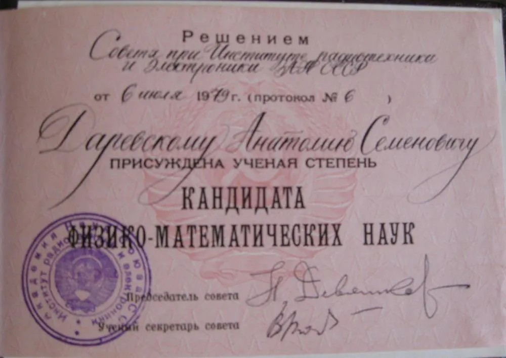 Диплом кандидата наук