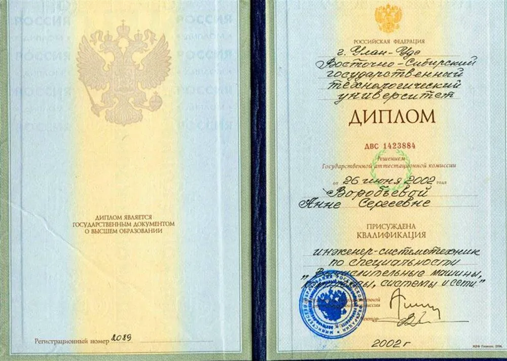 Высшее образование по специальности инженер-системотехник.