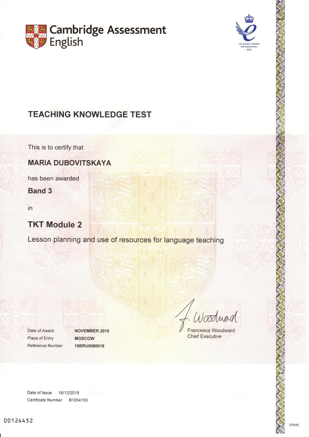 Сертификат Teaching Knowledge Test Module 2