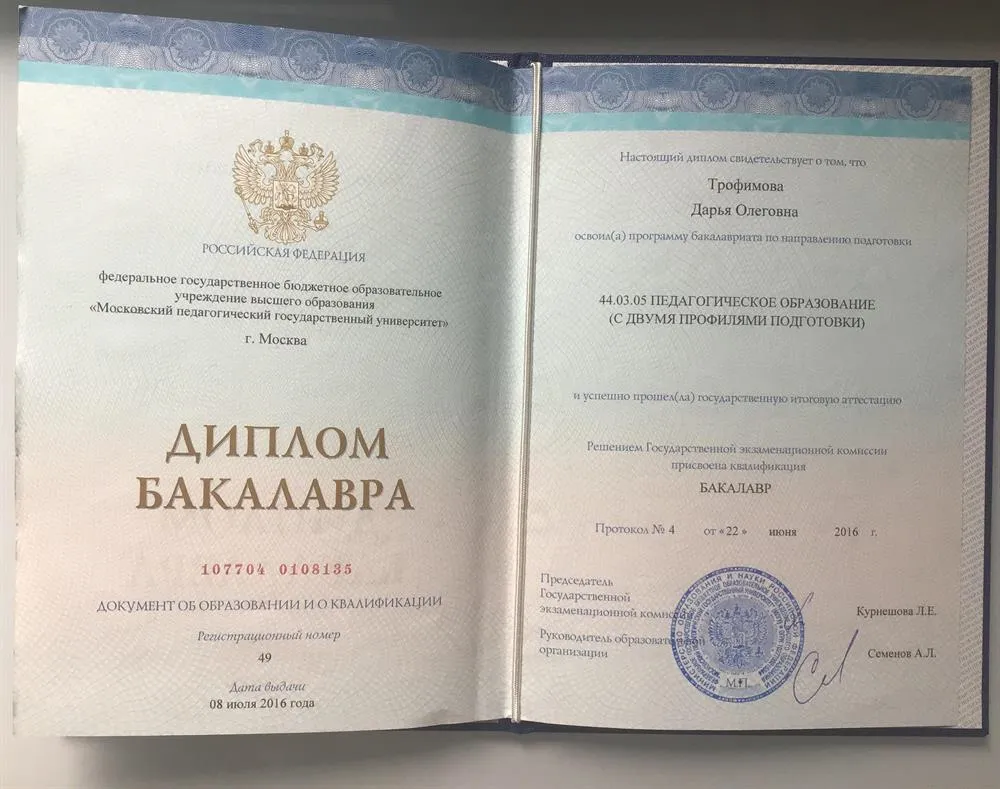 Диплом бакалавра 