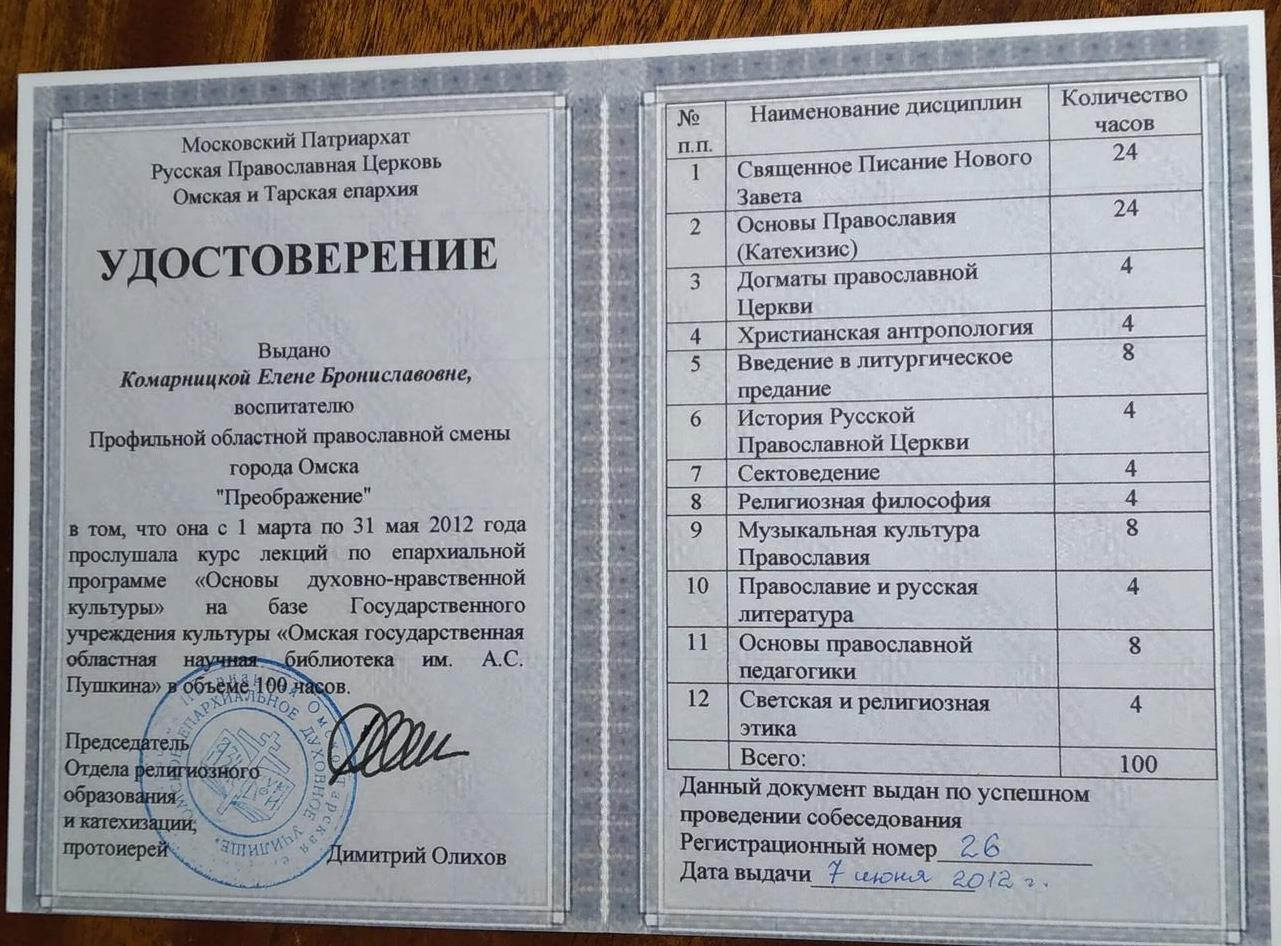 Свидетельство