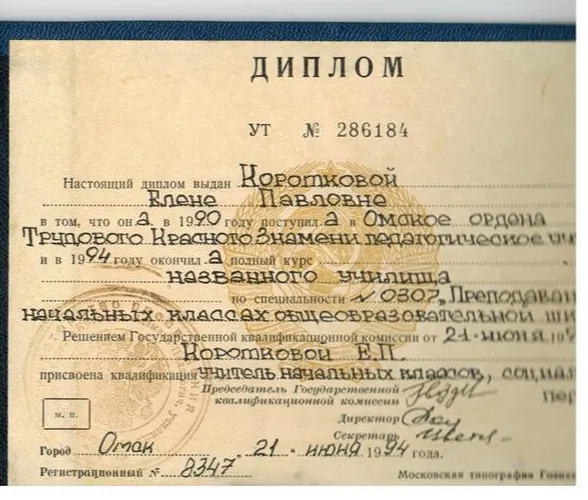 Диплом учителя начальных классов