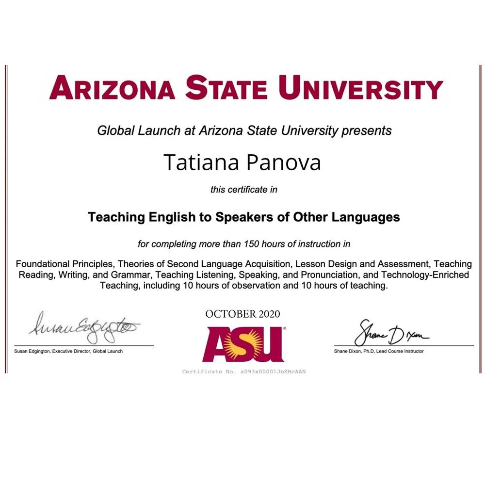 Teaching English to Speakers of Other Languages