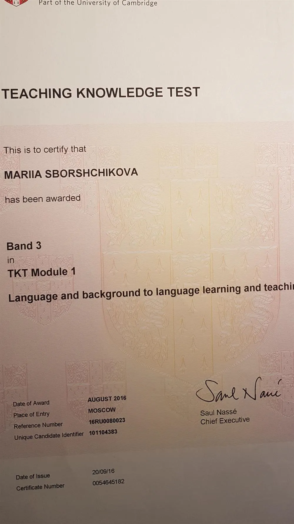 Teaching knwoledge test (TKT) Module 1