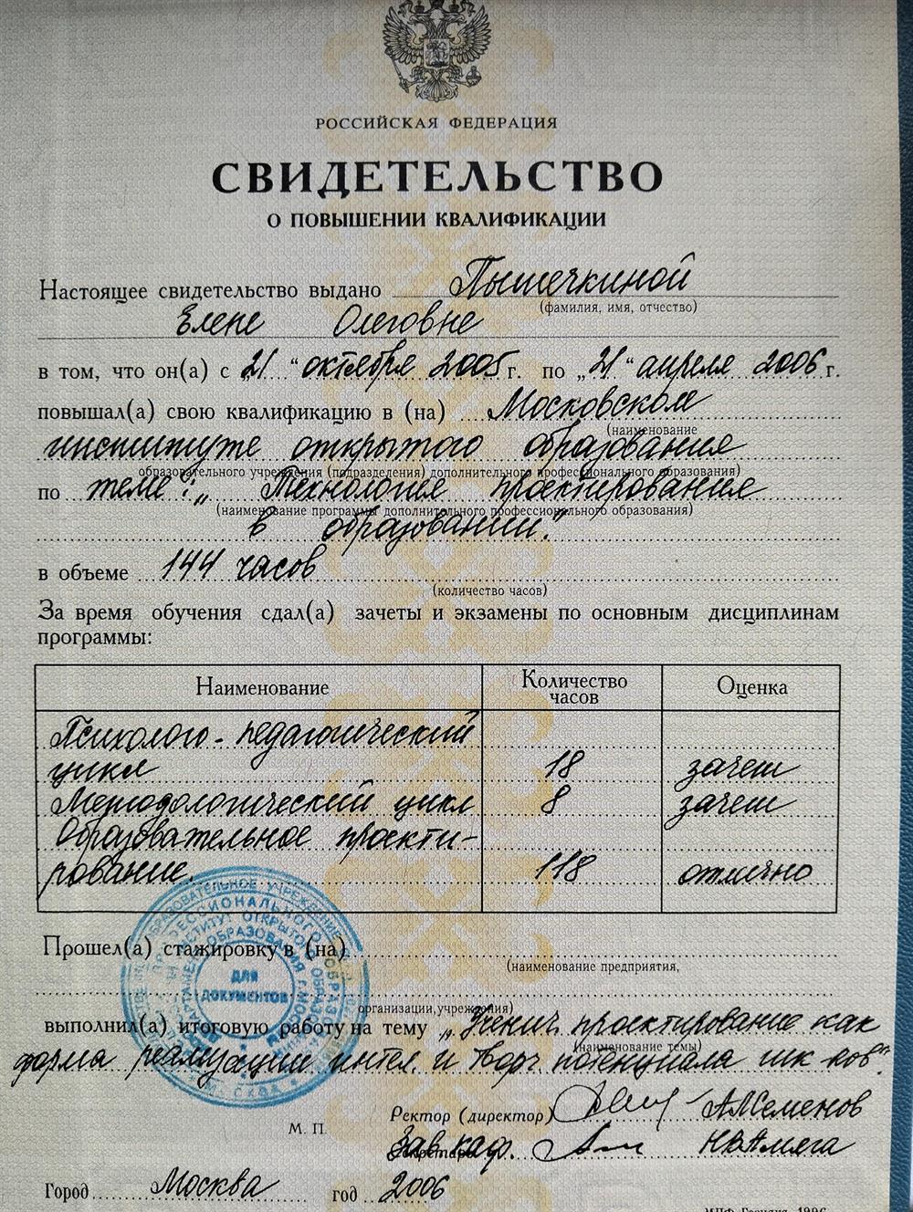 Свидетельство