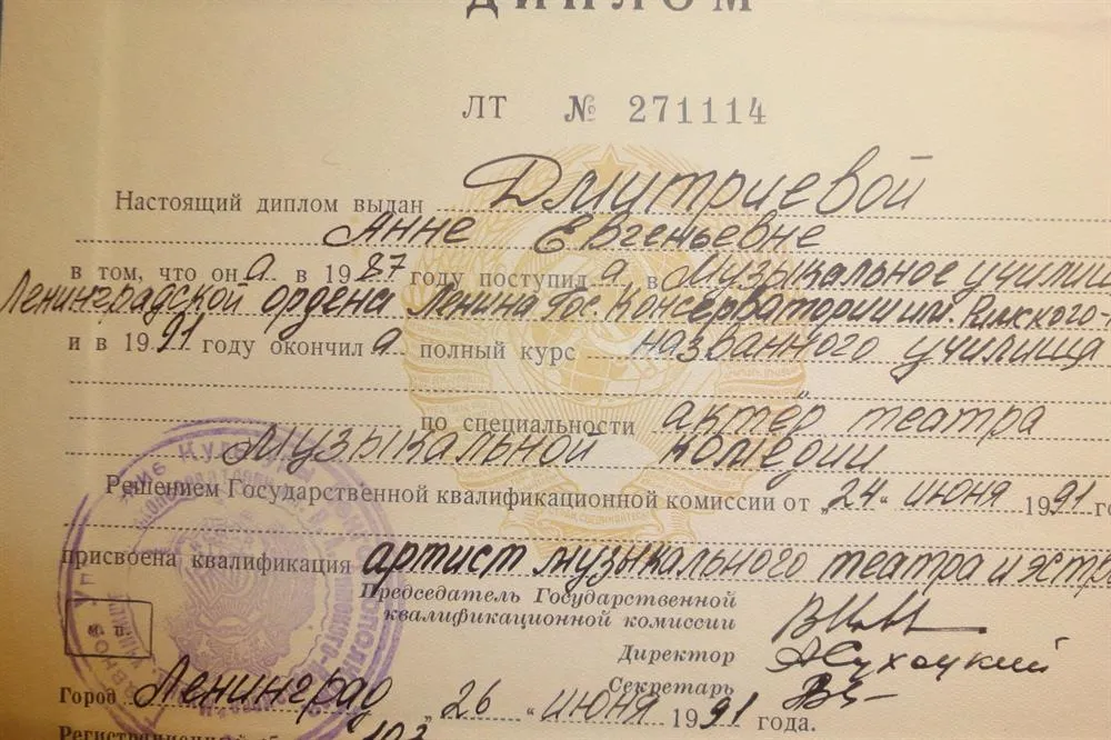 Диплом о музыкальном образовании