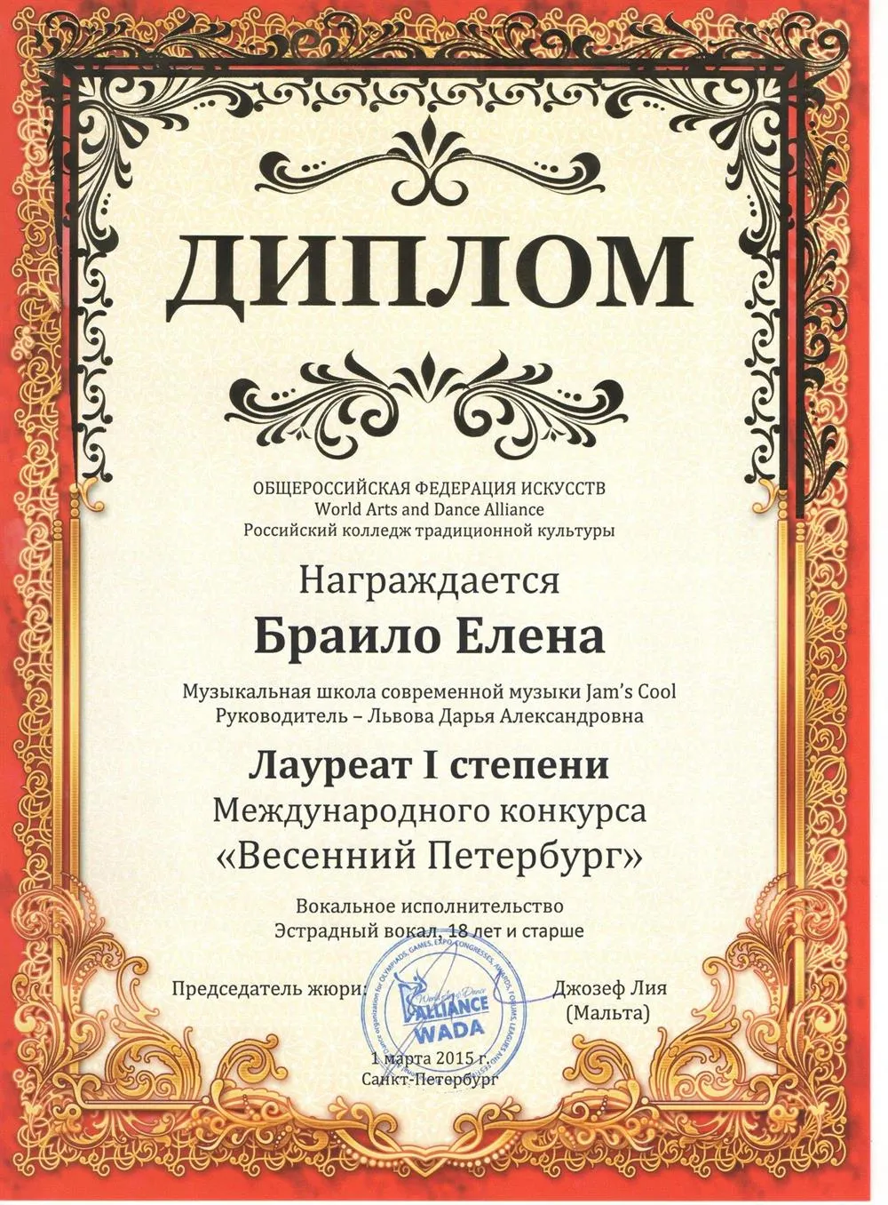 Международный конкурс "Весенний Петербург" 