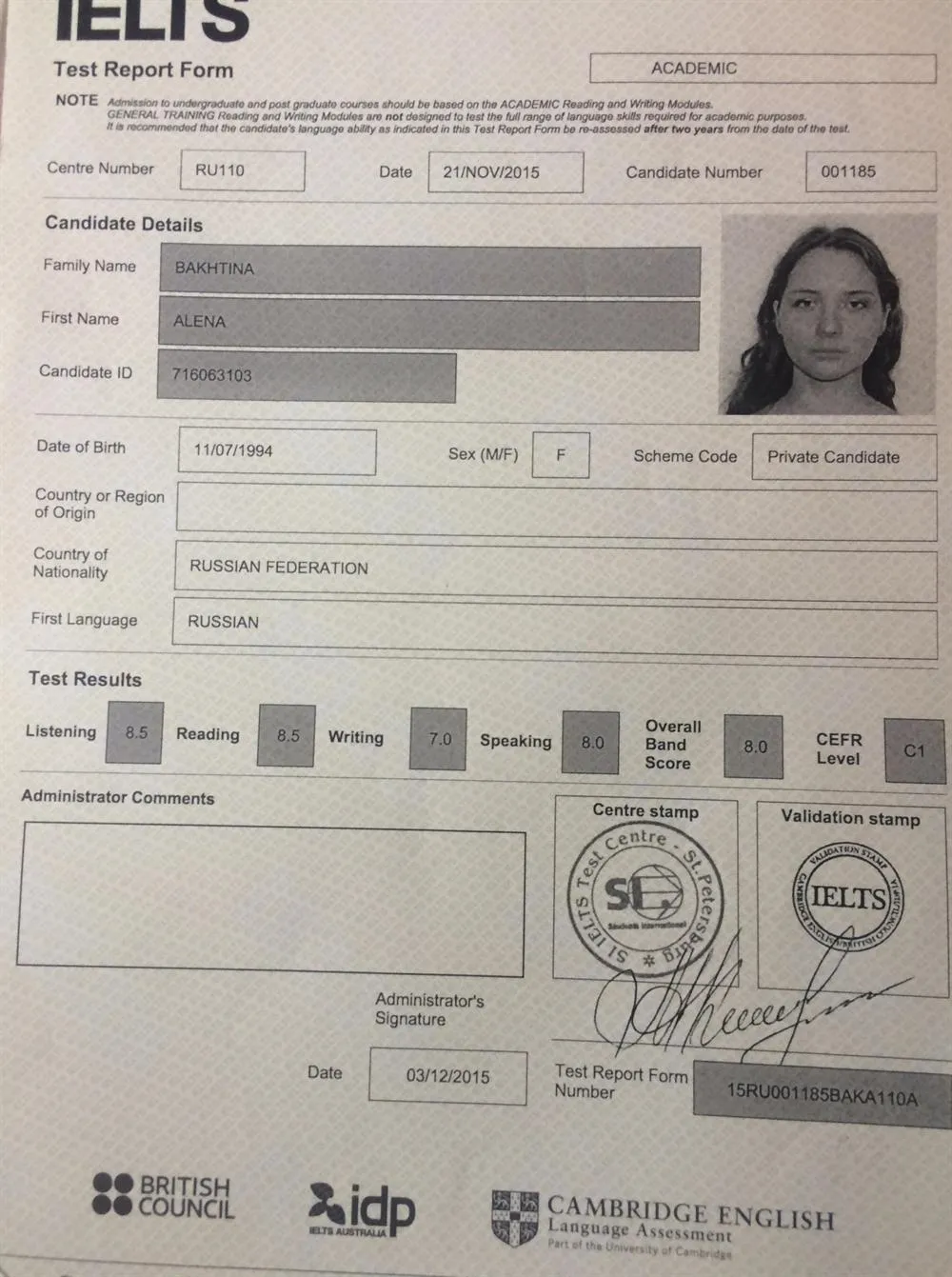IELTS 8.0