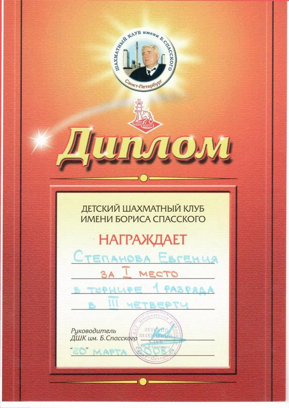 Диплом фестиваля 1 разряда