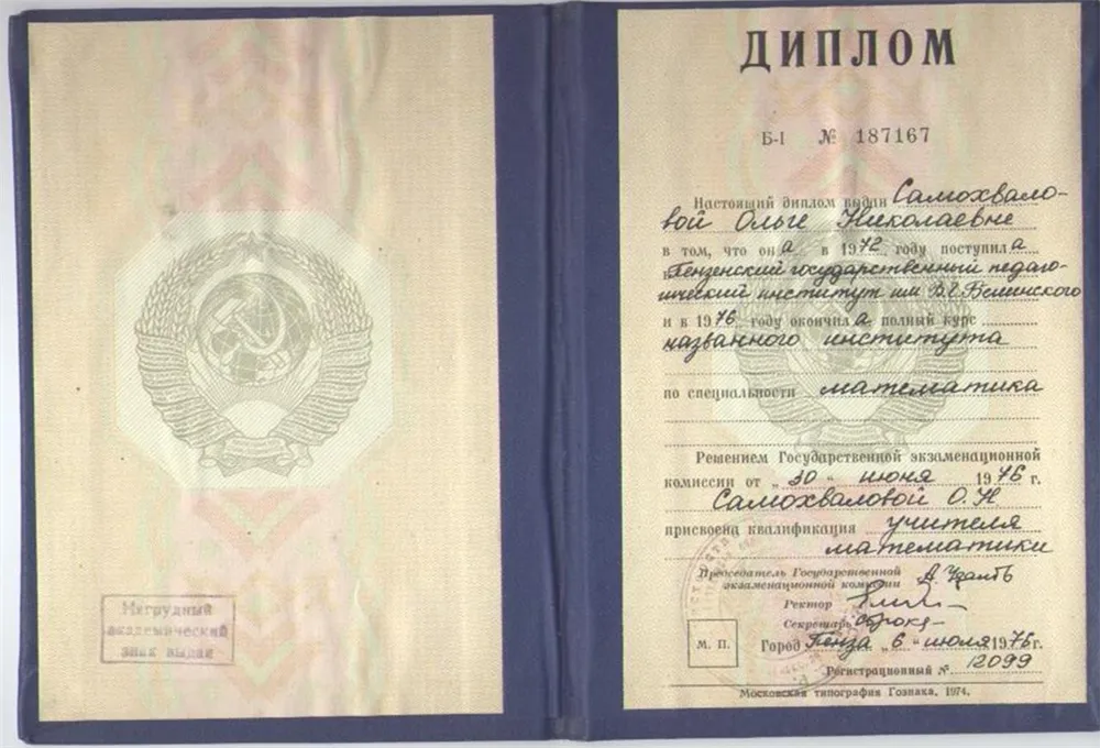 Диплом учителя математики