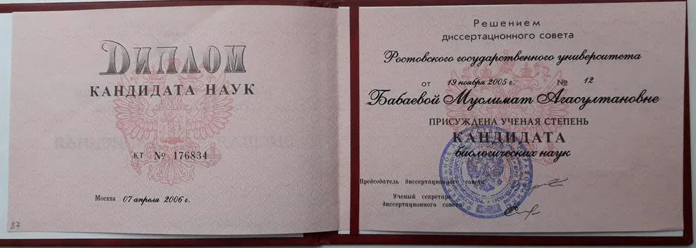 Диплом кандидата наук