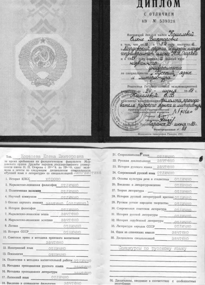 Диплом о высшем образовании с отличием