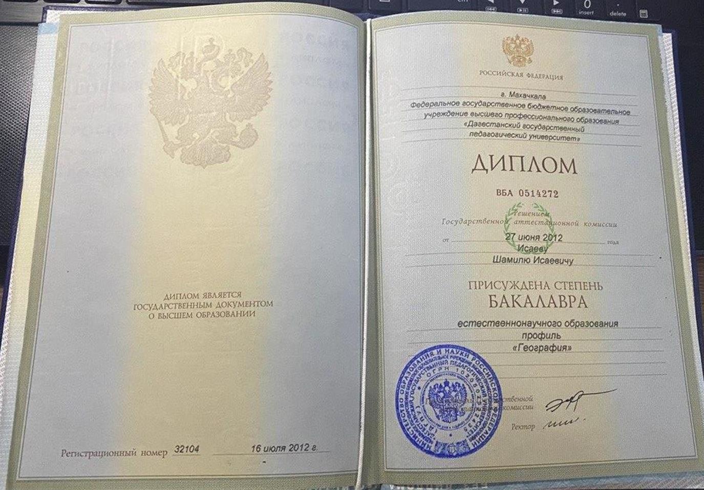 Диплом Бакалавра