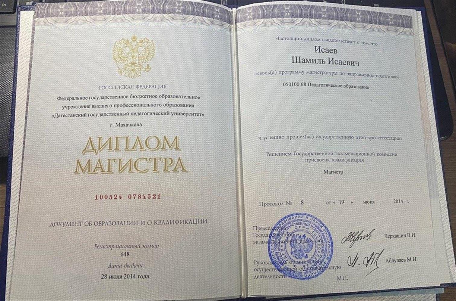 Диплом Магистра