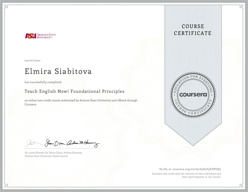 Сертификат TESOL 