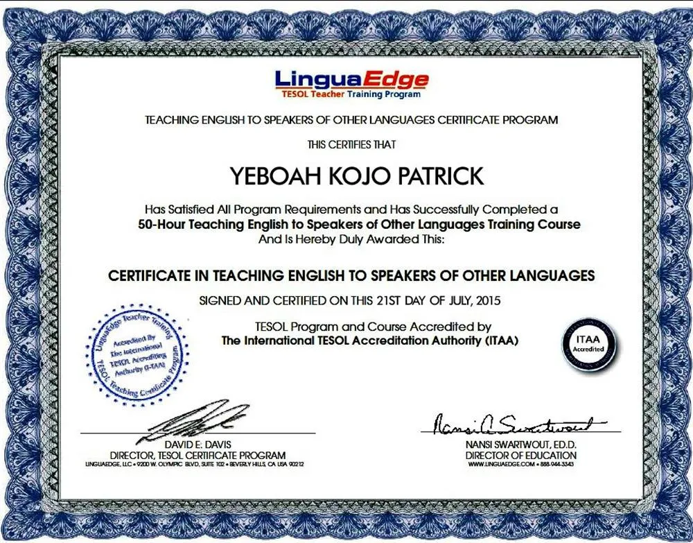 TESOL Trinity college London Teaching, Teaching English to speakers of other languages