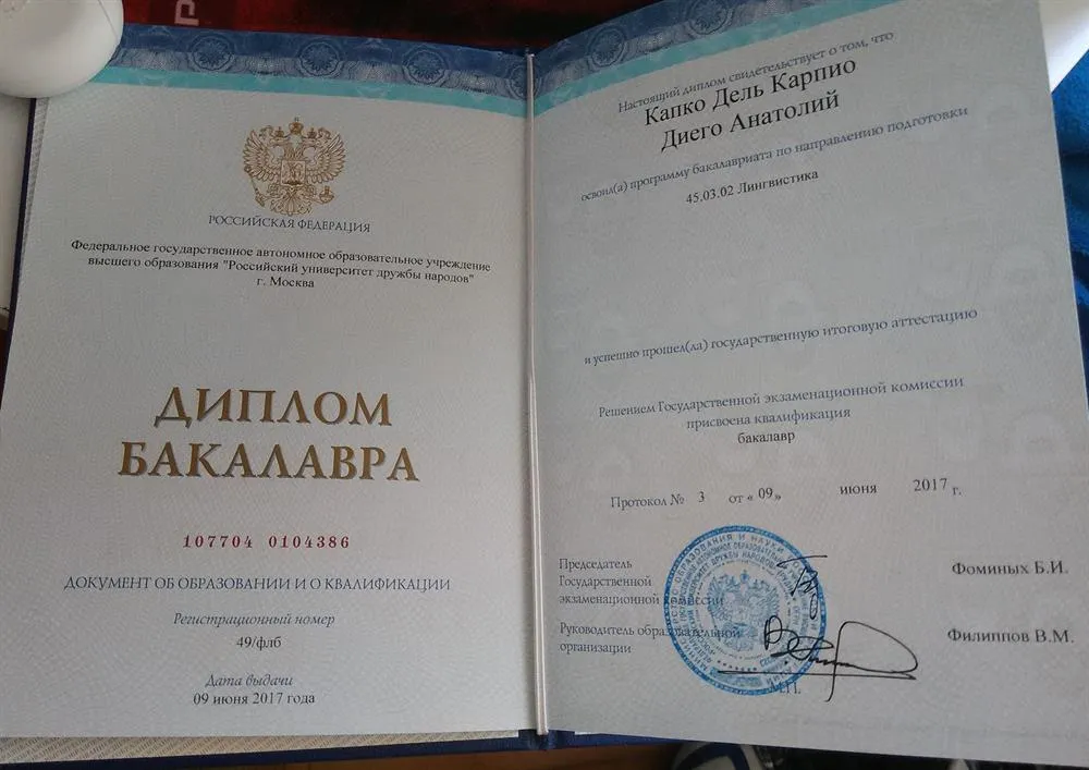 Диплом Бакалавра