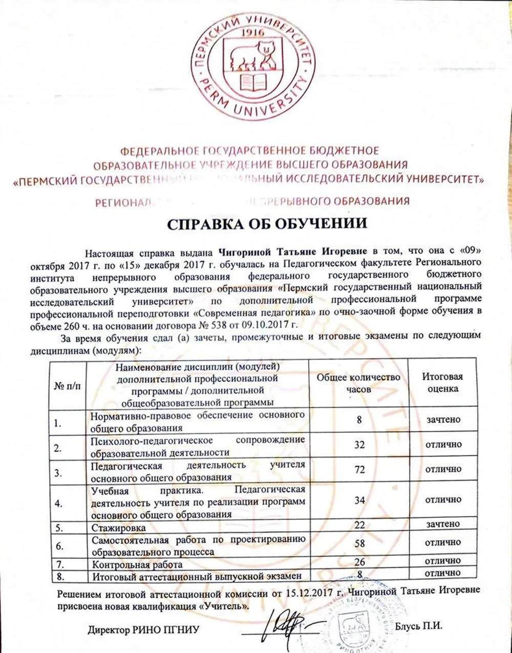 Свидетельство об окончании курсов повышения квалификации