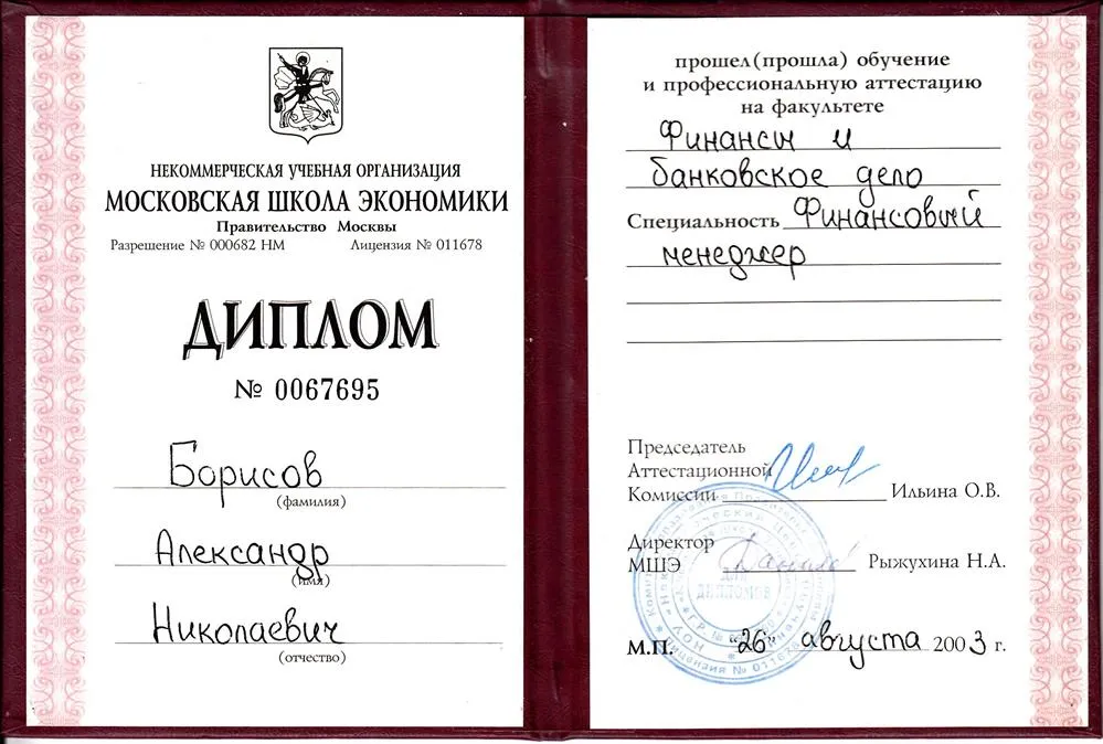 Диплом Финансовый менеджер
