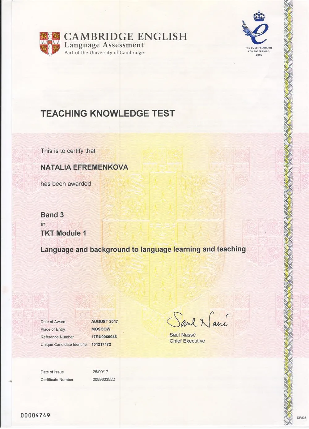 Teaching Knowledge Test: Module 1