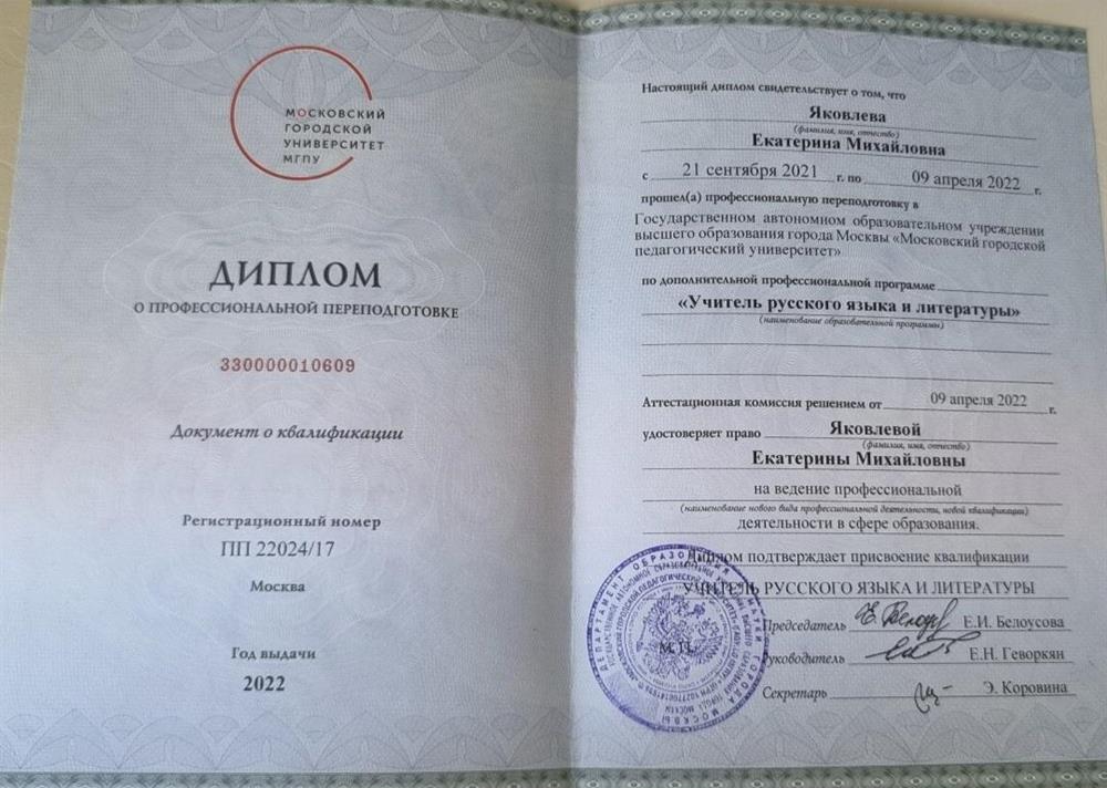 учитель русского языка и литературы 