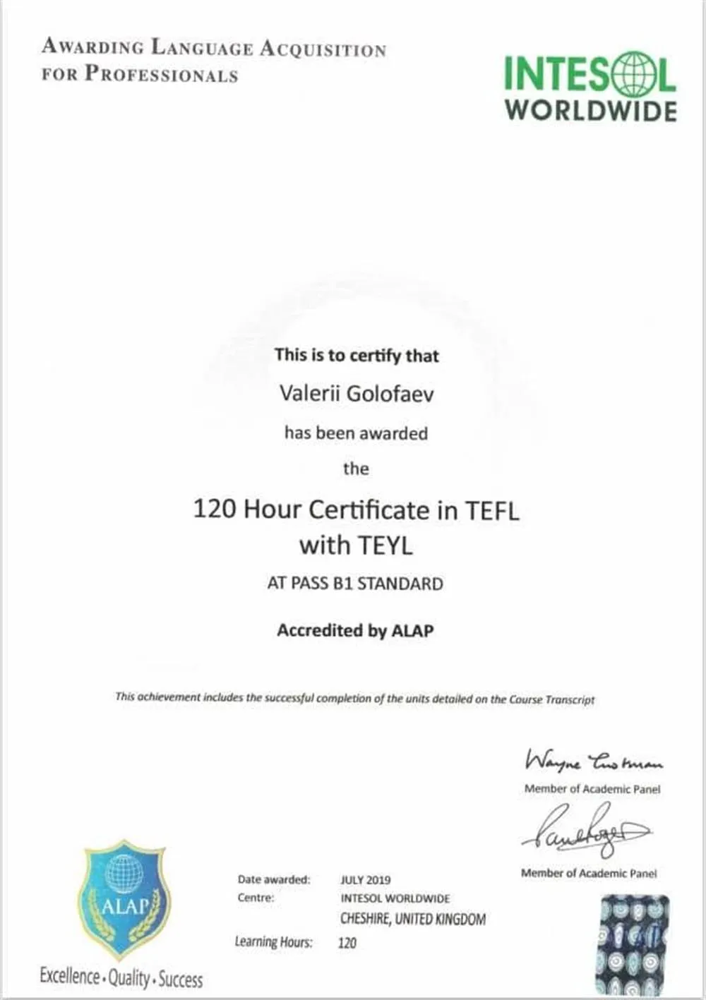TEFL 120 hours
