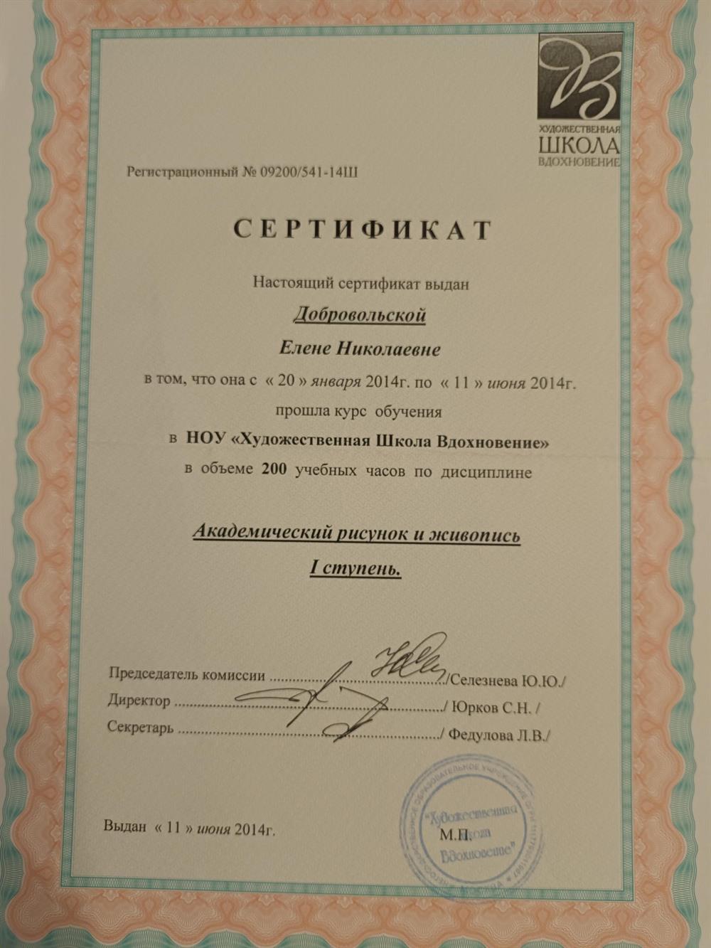 художественная школа Вдохновение 