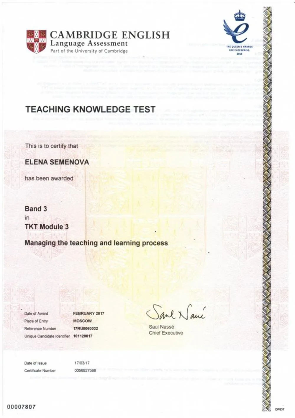 Cambridge English Teaching Knowledge Test - Module 3