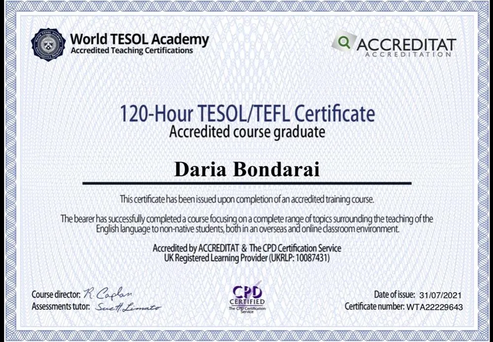 Tesol Certificate