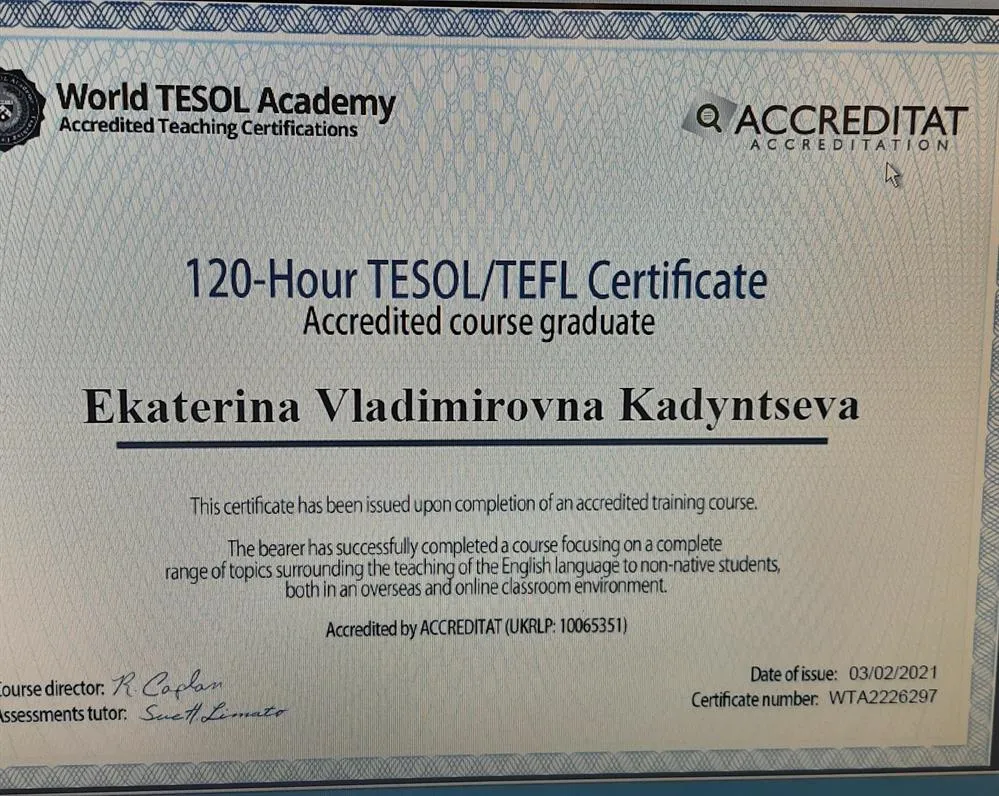 TESOL/TEFL Certificate