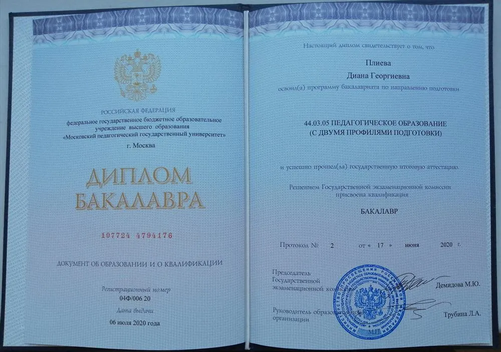 Диплом. Пед.образование с двумя профилями подготовки :физика и информатика 