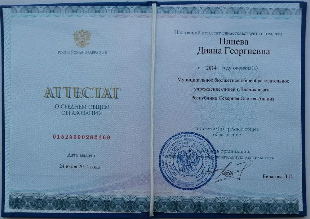 Школьный аттестат 