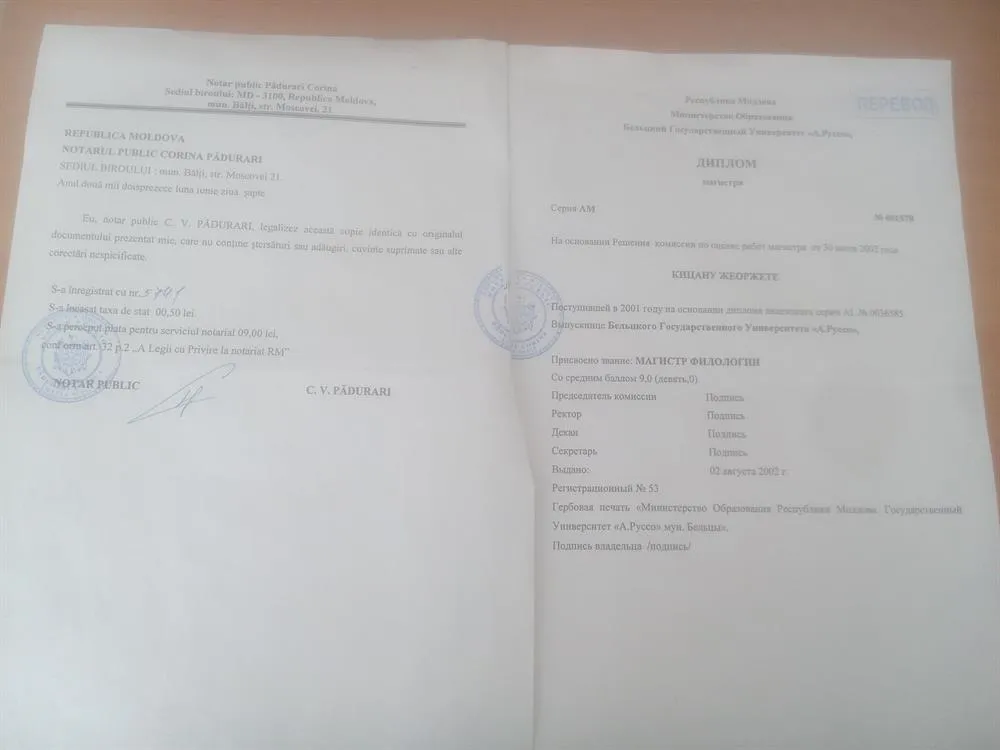 Диплом магистра, перевод