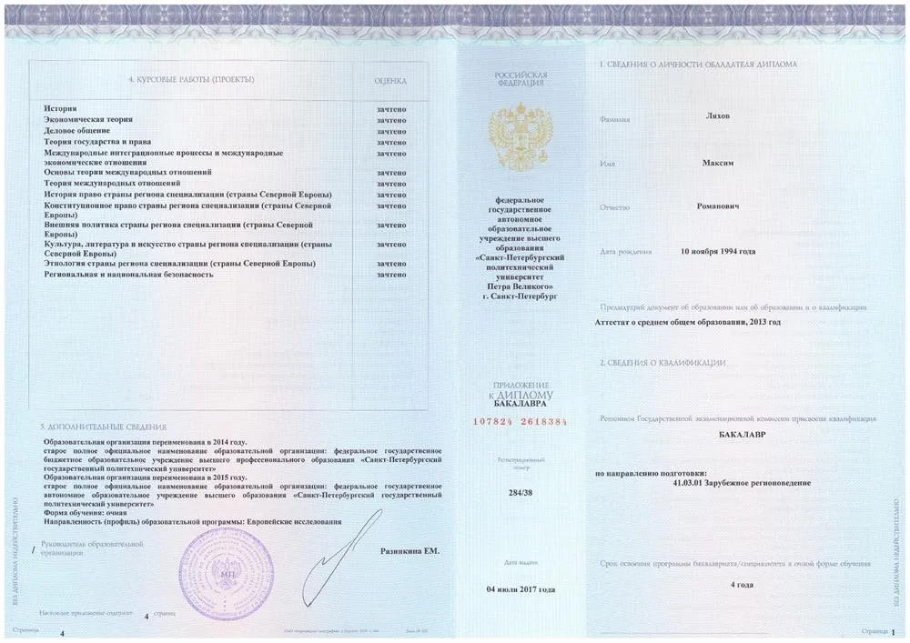 Приложение к диплому