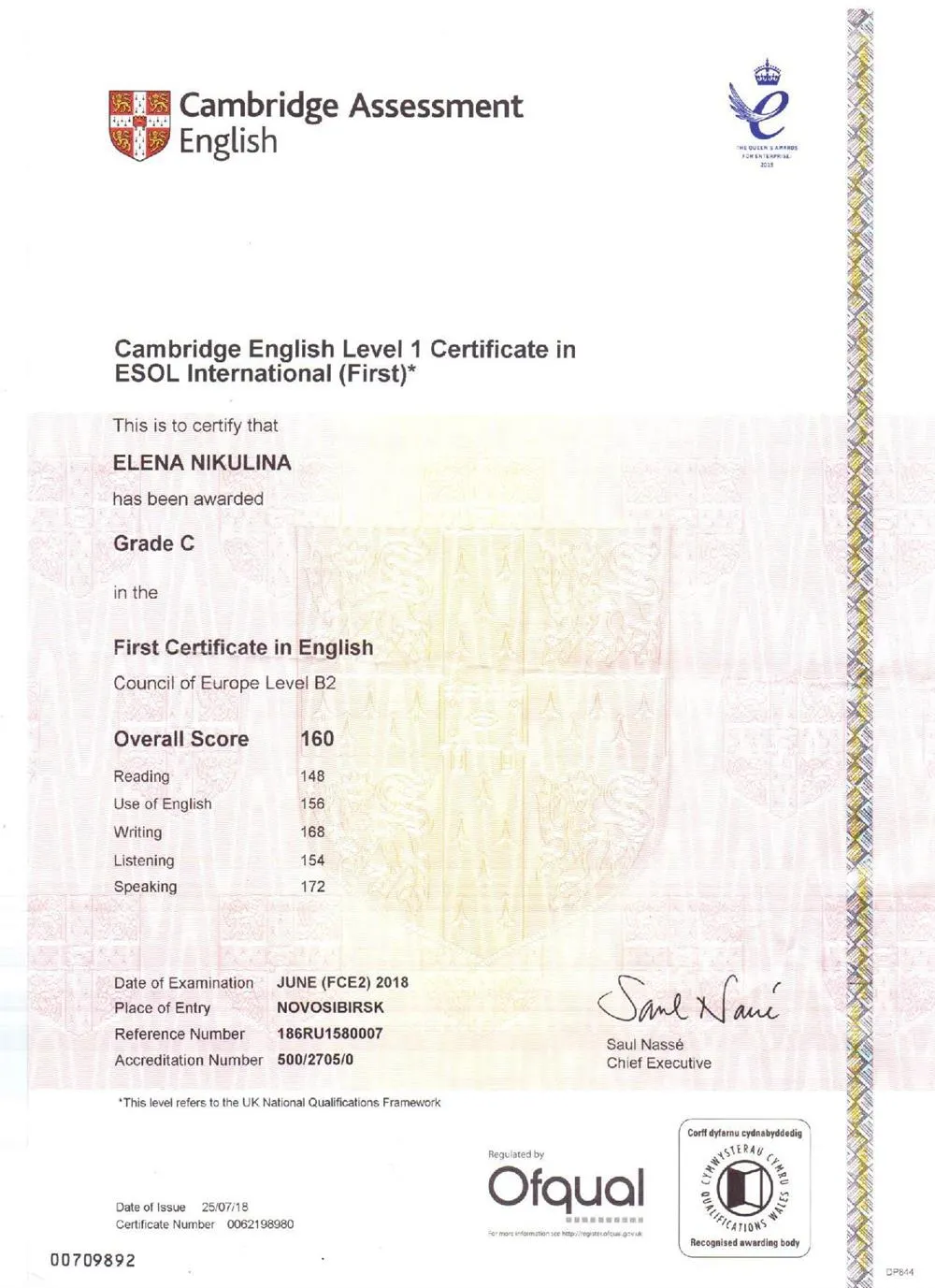 First Certificate in English, Cambridge Assessment