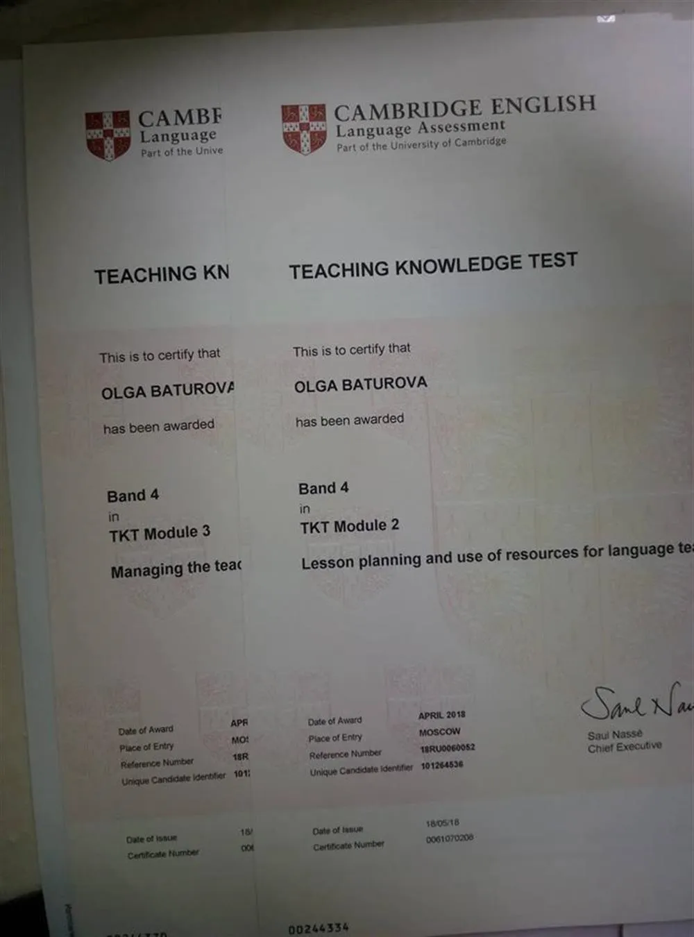 Teaching Knowledge Test (TKT), Module 2, Cambridge, 2018
