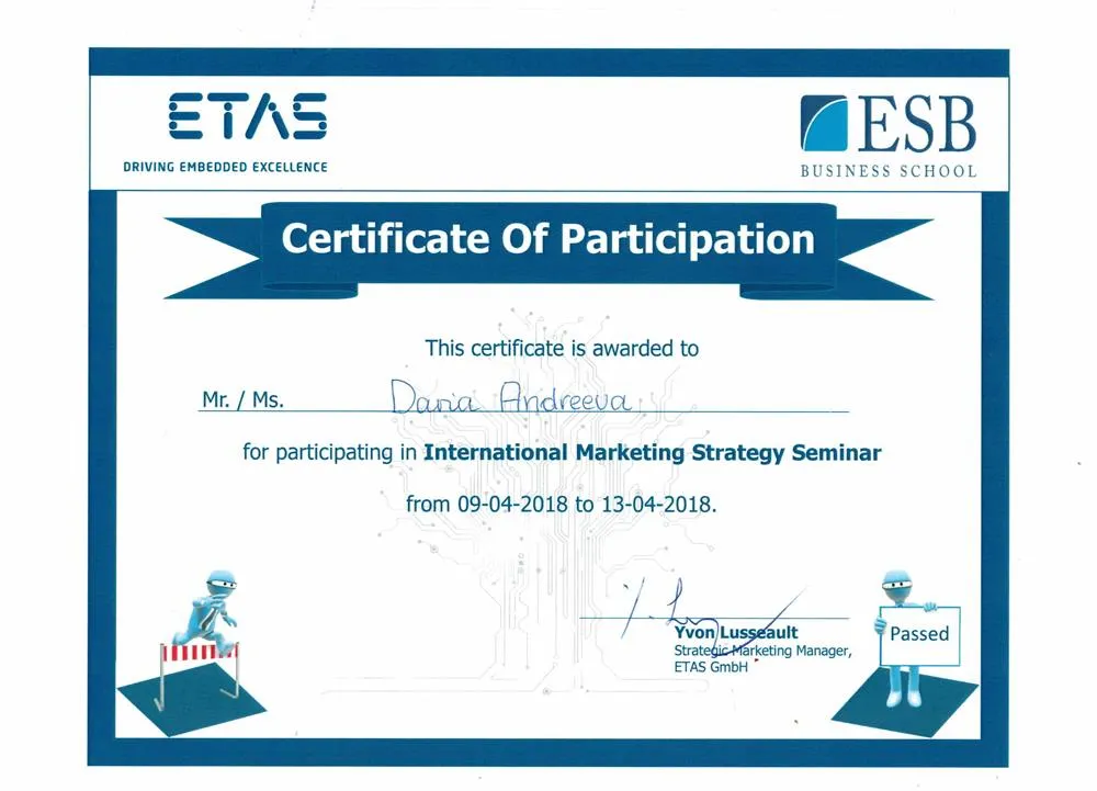Certificate of participation