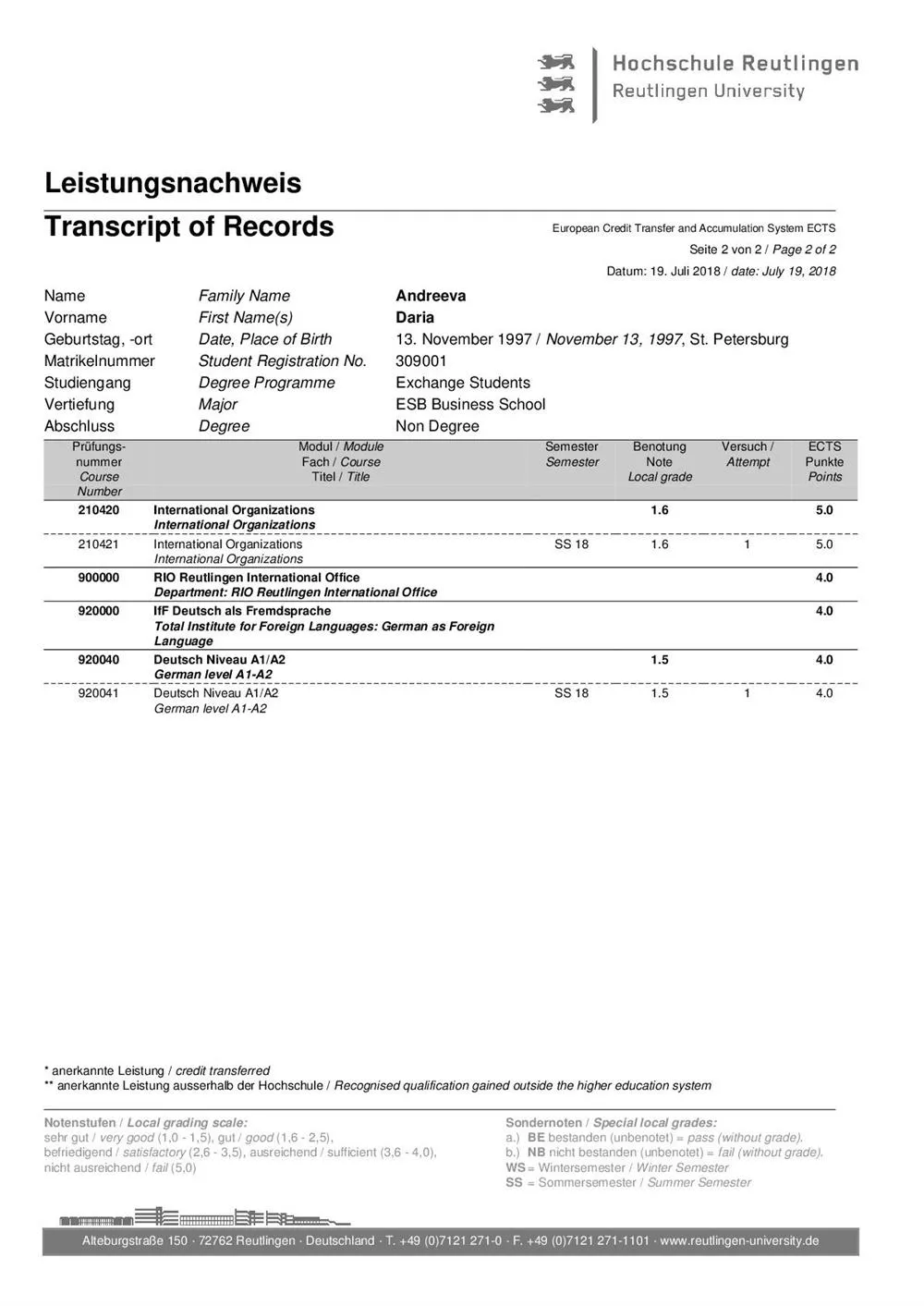 Transcript of records 2
